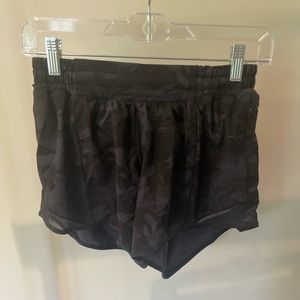Black Camo Lululemon Hotty Hot Shorts